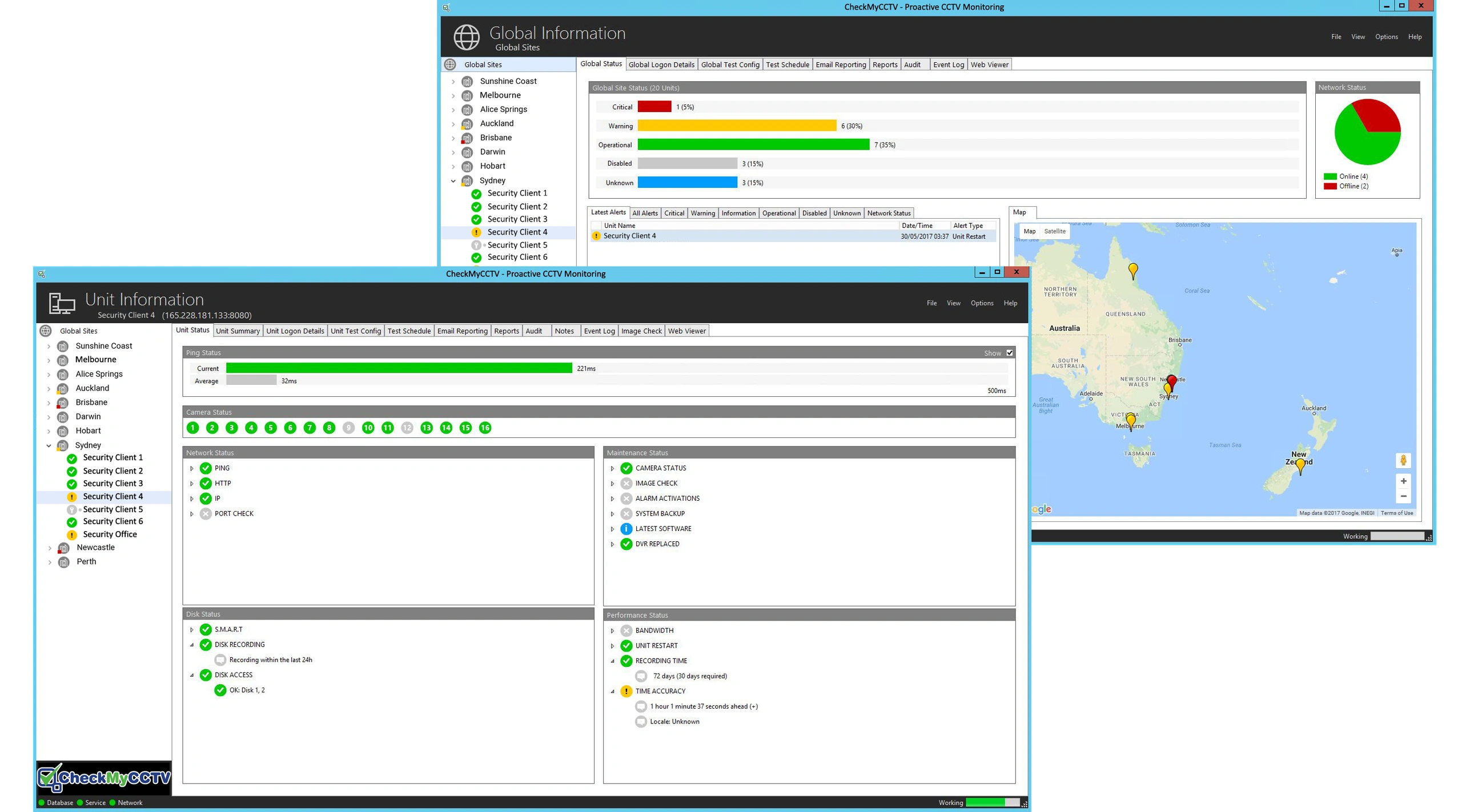 Live web viewer dashboard